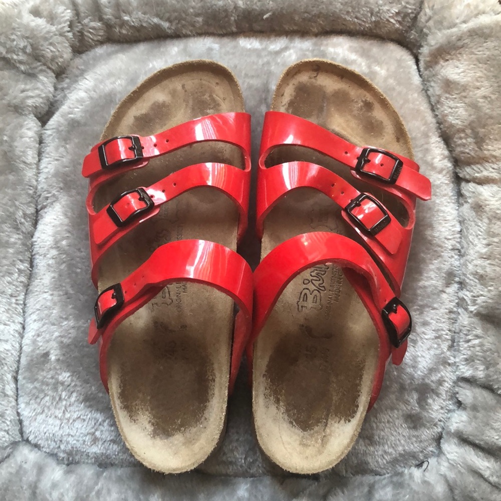 Birki’s by Birkenstock red sandals, size 38